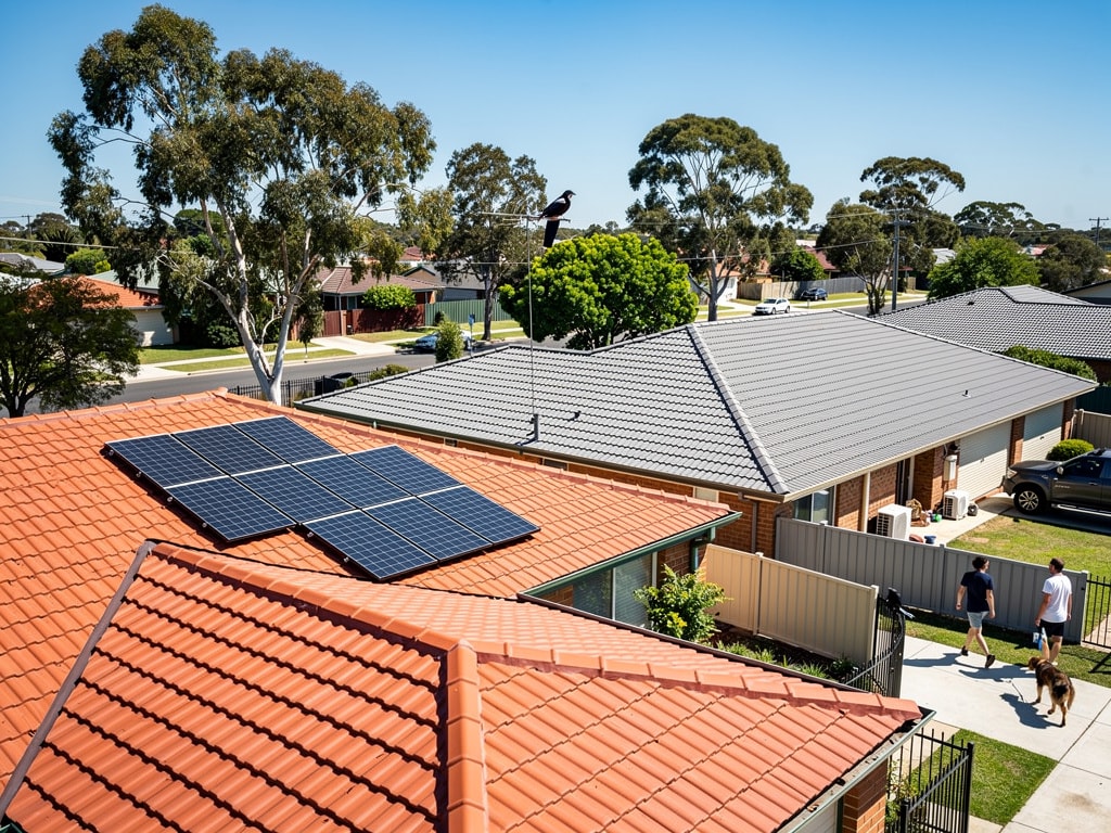 Suburban Australian home with rooftop panels designed for a high-output 20kW solar system